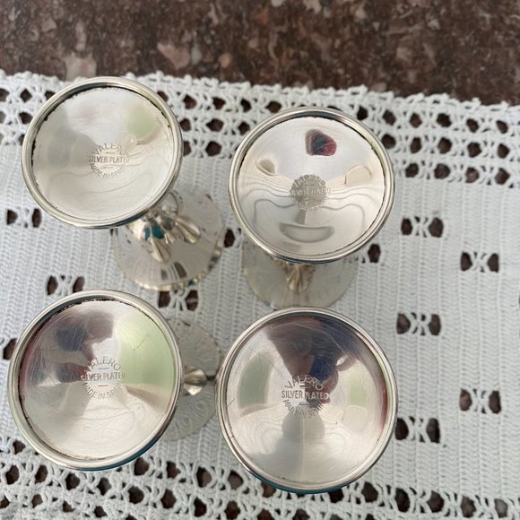 Set of 4 Valero Silver Plated Stemware, Cordial Cups, Made in Spain - Picture 15 of 16